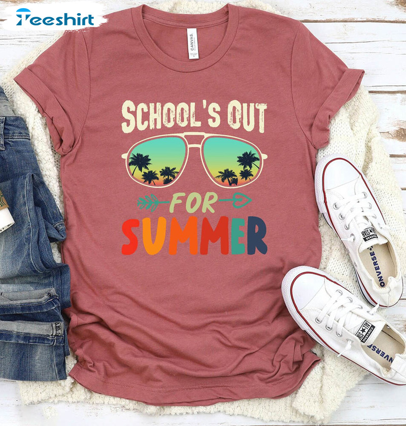 School's Out For Summer Funny Shirt, End Of Year Teacher Long Sleeve Unisex T-shirt
