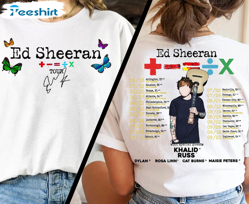 Ed Sheeran Concert Shirt, Mathematics Tour Short Sleeve Unisex T-shirt