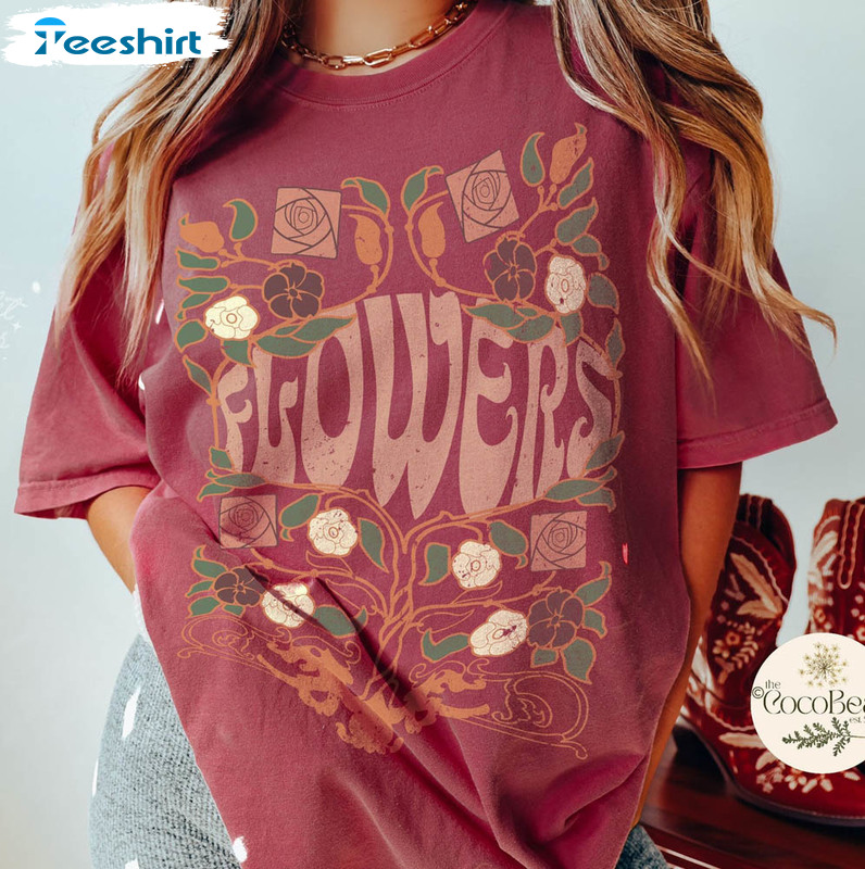 Hippie Flowers Shirt, Cottagecore Floral Unisex T-shirt Tee Tops
