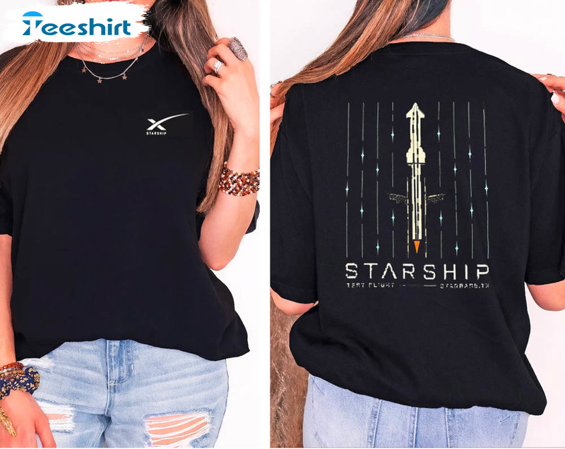 Starship Test Flight Shirt, Spacex Starship Test Flight Long Sleeve Short Sleeve