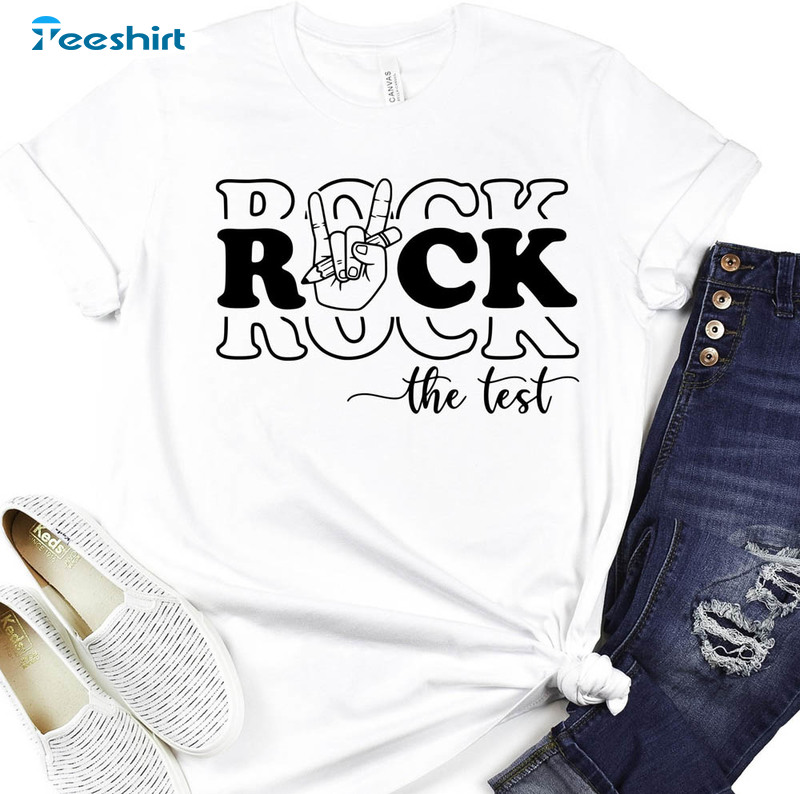 Rock The Test Shirt, Trendy School Counselor Staar Crewneck Unisex T-shirt