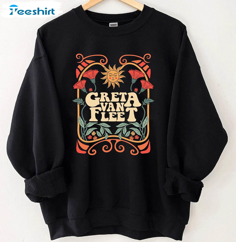 Greta Van Fleet Sweatshirt, Dream In Gold Tour Short Sleeve Unisex Hoodie