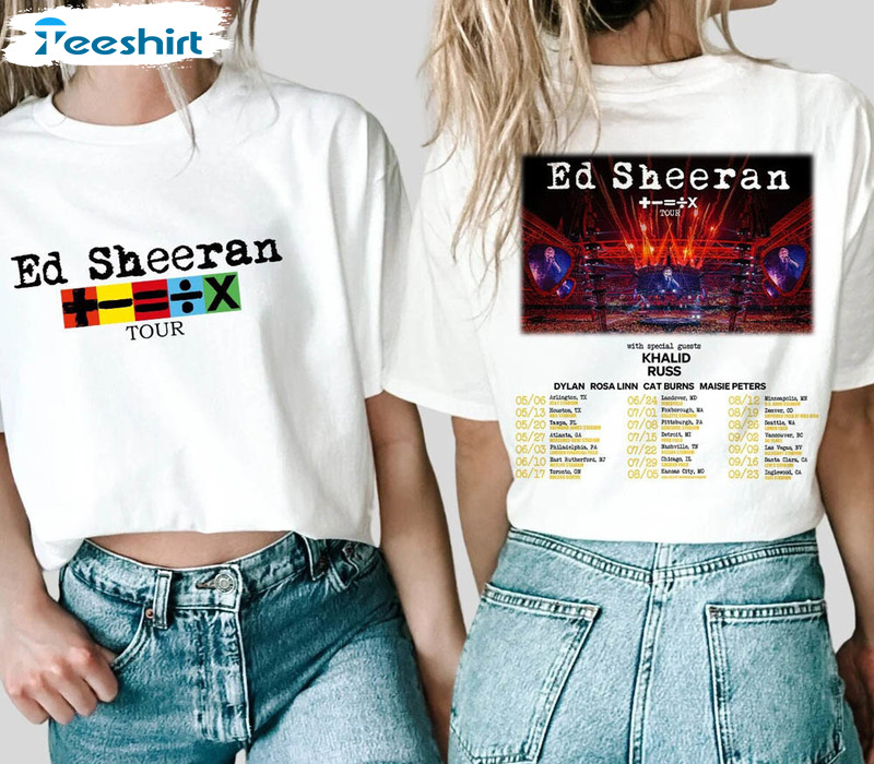 Ed Sheeran Mathematics Tour Shirt, Ed Sheeran Concert Unisex T-shirt Crewneck
