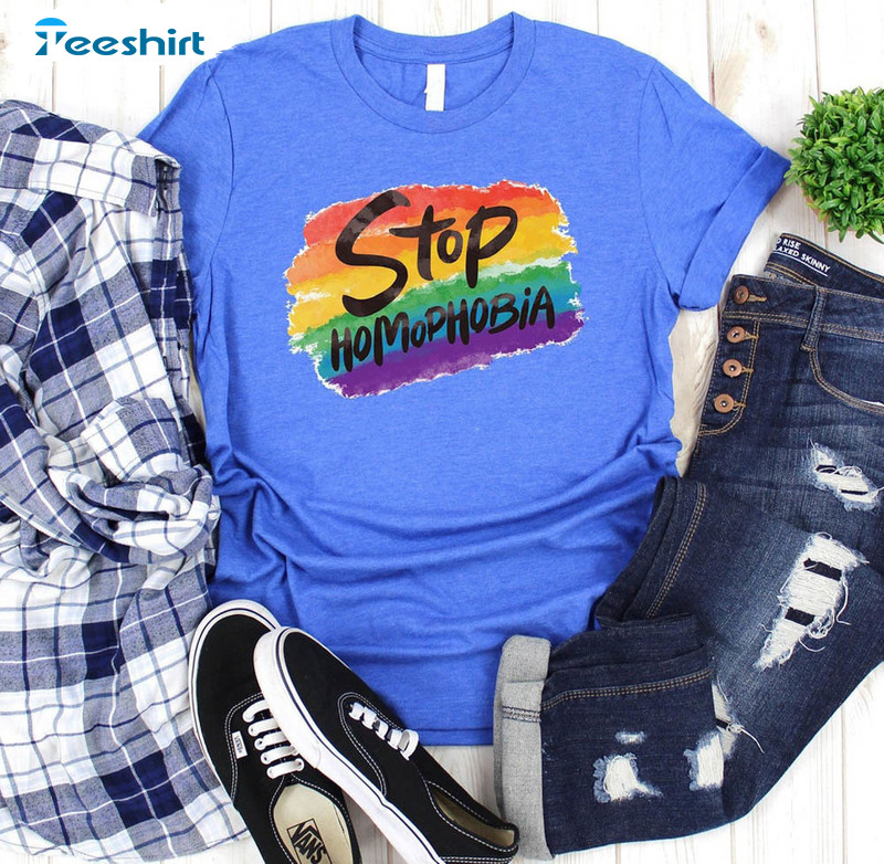 Stop Homophobia Equality Shirt, Transgender Rights Unisex T-shirt Crewneck