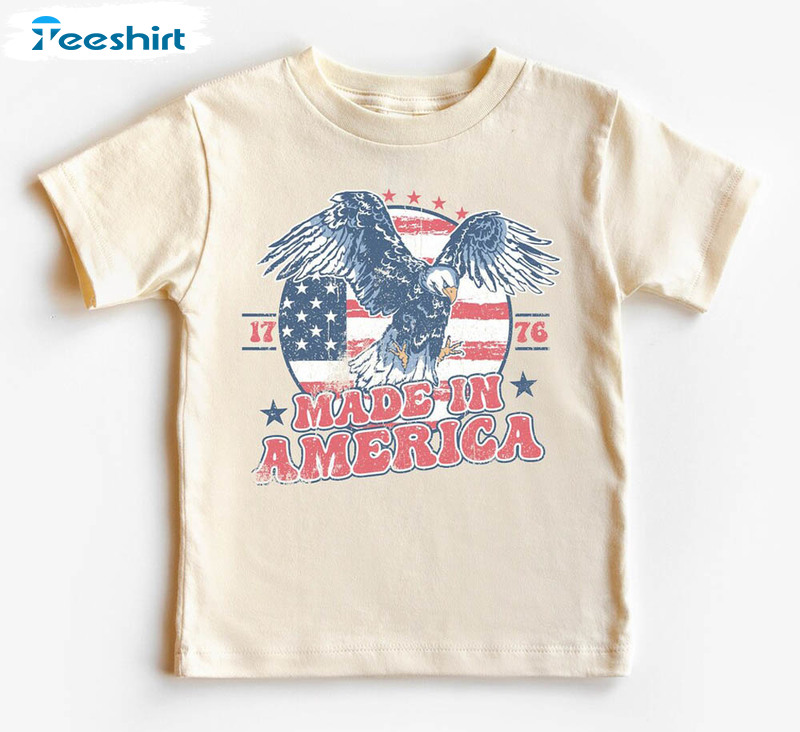 Made In America Eagles Shirt, Retro Natural Infant Memorial Day Unisex T- shirt Long Sleeve