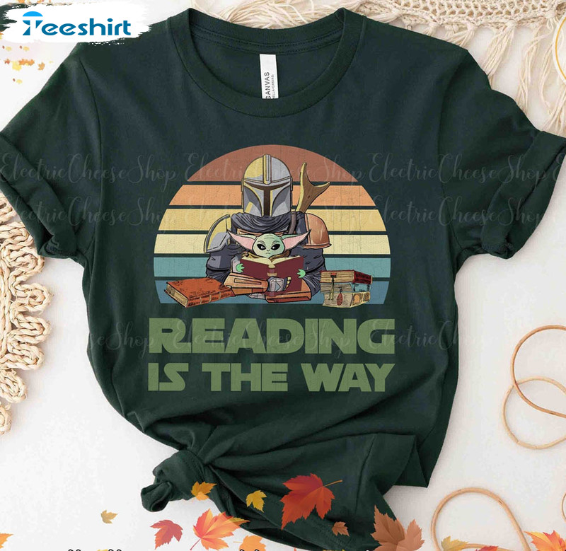 Mandalorian Baby Yoda Teacher Reading Shirt, Reading Disney Unisex T-shirt Unisex Hoodie