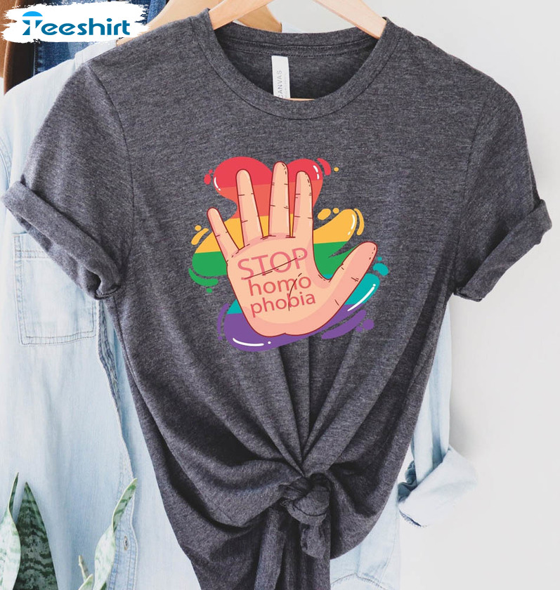 Stop Homophobia Shirt, Lgbt Rights Activist Sweater Short Sleeve