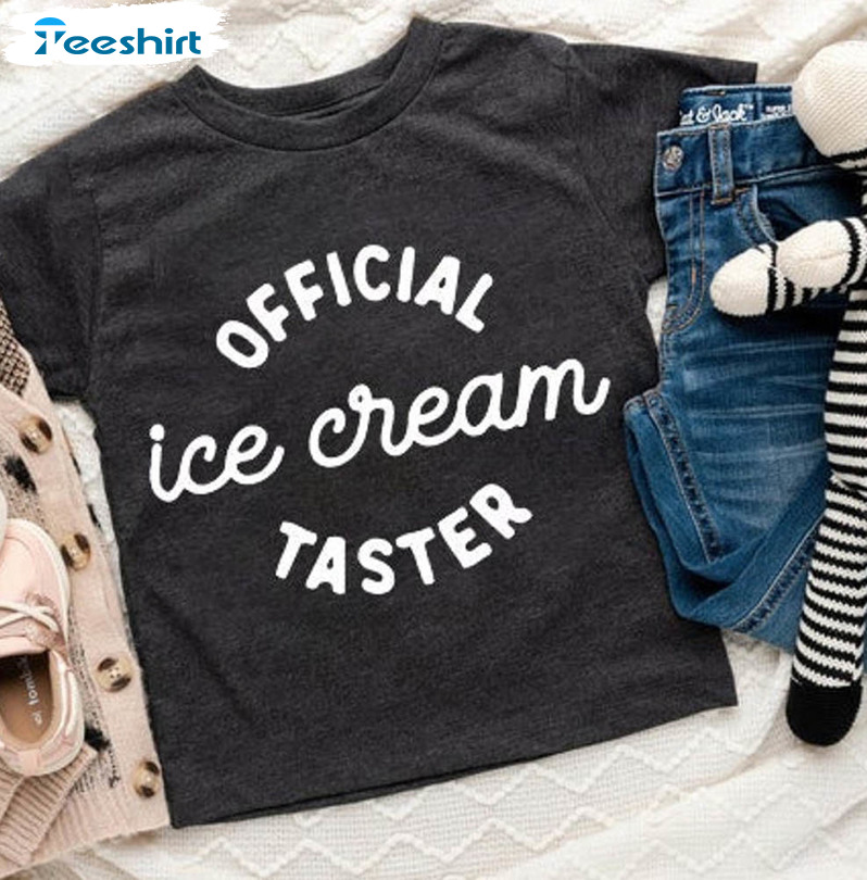 Official Ice Cream Taster Funny Shirt, Ice Cream Lover Unisex Hoodie Short Sleeve