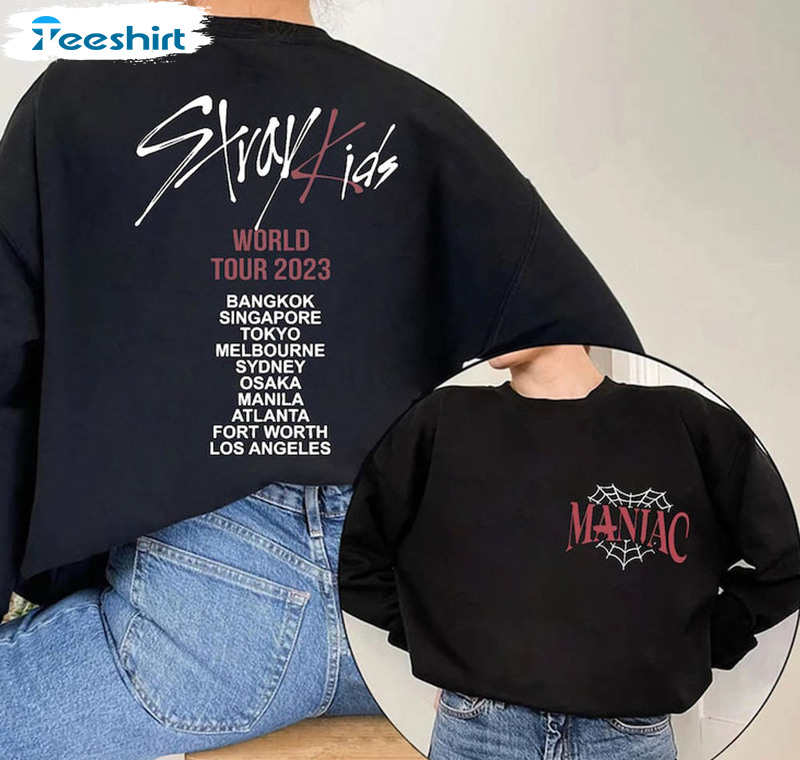 Stray Kids World Tour 2023 Shirt, Stray Kids Replay Crewneck Short Sleeve