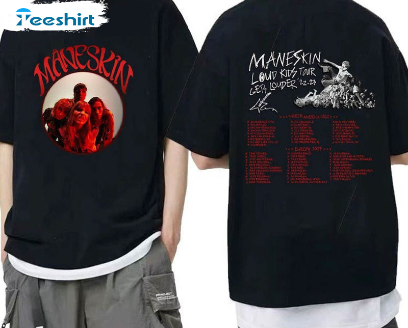 Maneskin Music Tour 2023 Shirt, Italian Music Band Unisex Hoodie Long Sleeve