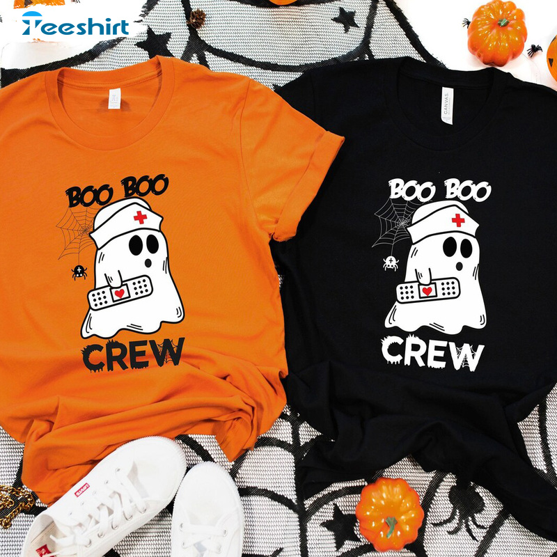 Boo Crew Shirt Hoodie, Halloween T-Shirt For Nurse, Halloween Cute Boo Crewneck