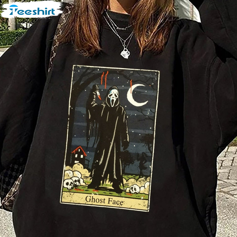 Ghost Face Tarot Card Sweatshirt, Horror Movie T-Shirt, Halloween Ghostface Unisex Hoodie