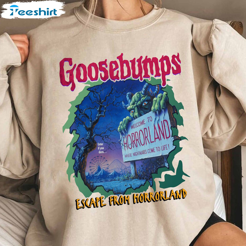 Horror Movie T-Shirt, Goosebumps Horror Land Sweatshirt, Halloween Retro Crewneck Shirt