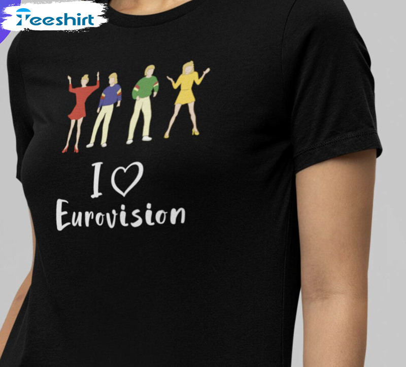 Eurovision 2023 Trendy Shirt, Eurovision Song Contest I Love Eurovision Short Sleeve Sweatshirt