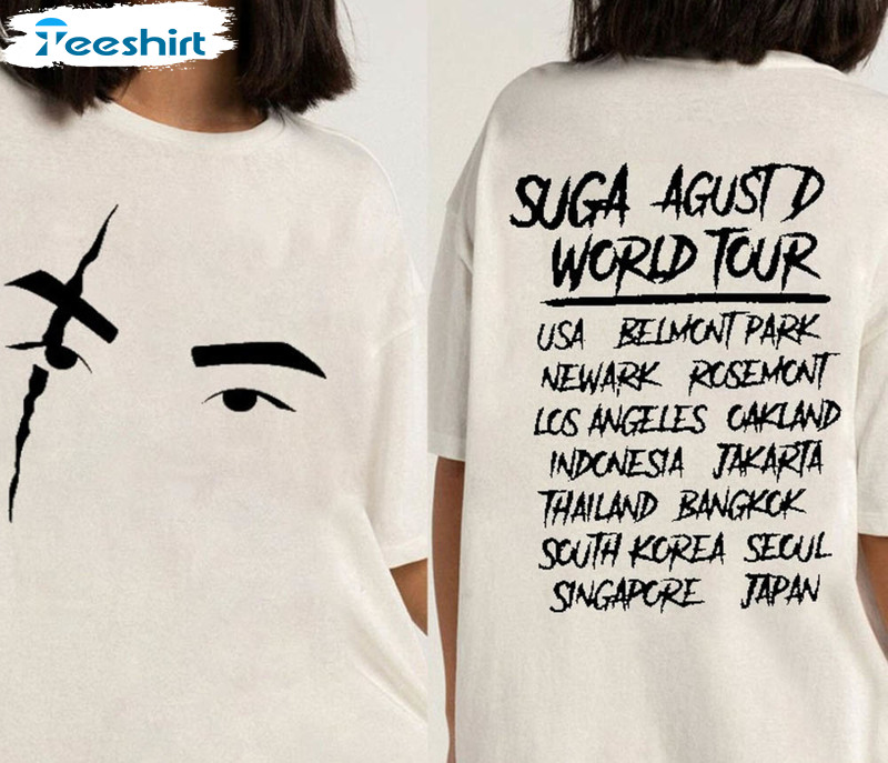 Agust D Tour Shirt, Suga Agust D Concert Unisex Hoodie Tee Tops