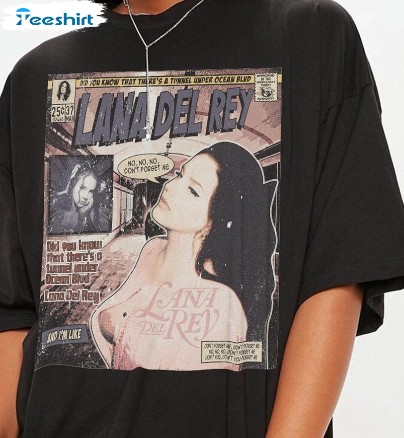 Lana Del Rey Comic Shirt, Did You Know That There's A Tunnel Under Crewneck Unisex Hoodie