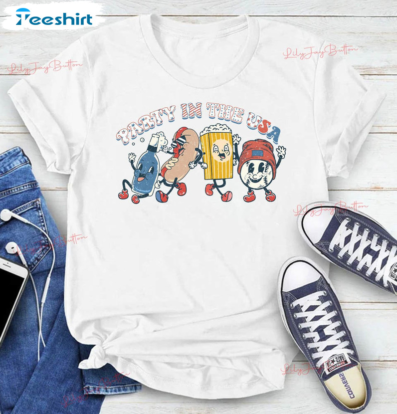 Party In The Usa Baseball Shirt, 4th Of July Sweatshirt Short Sleeve