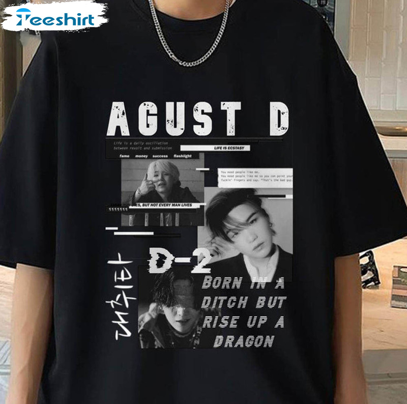 Agust D World Tour Shirt, Trendy Music Kpop Short Sleeve Crewneck