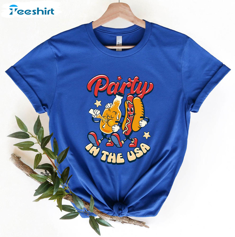 Retro Party In The Usa Cute Shirt, Independence Day Long Sleeve Unisex T-shirt
