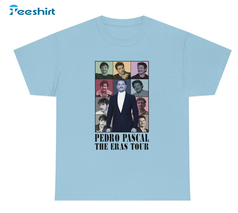 T-shirt Cardigan à Manches Courtes Pedro Pascal - Coton, Coupe Décontractée Unisexe - Imprimé Recto Verso, Idéal Pour L'été