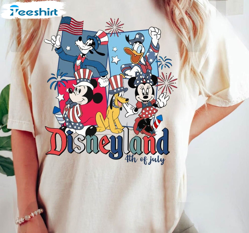 Disney 4th Of July Funny Shirt, Mickey And Friends Independence Day Short Sleeve Unisex T-shirt