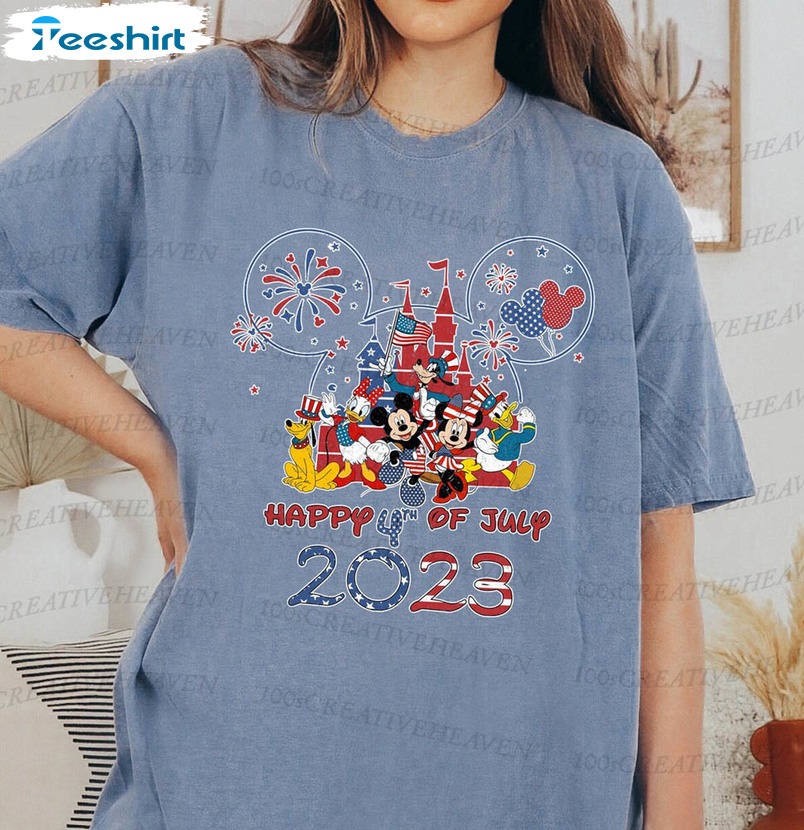 Disney Happy 4th Of July 2023 Shirt, Mickey And Minnie Independence Day Tee Tops Unisex T-shirt