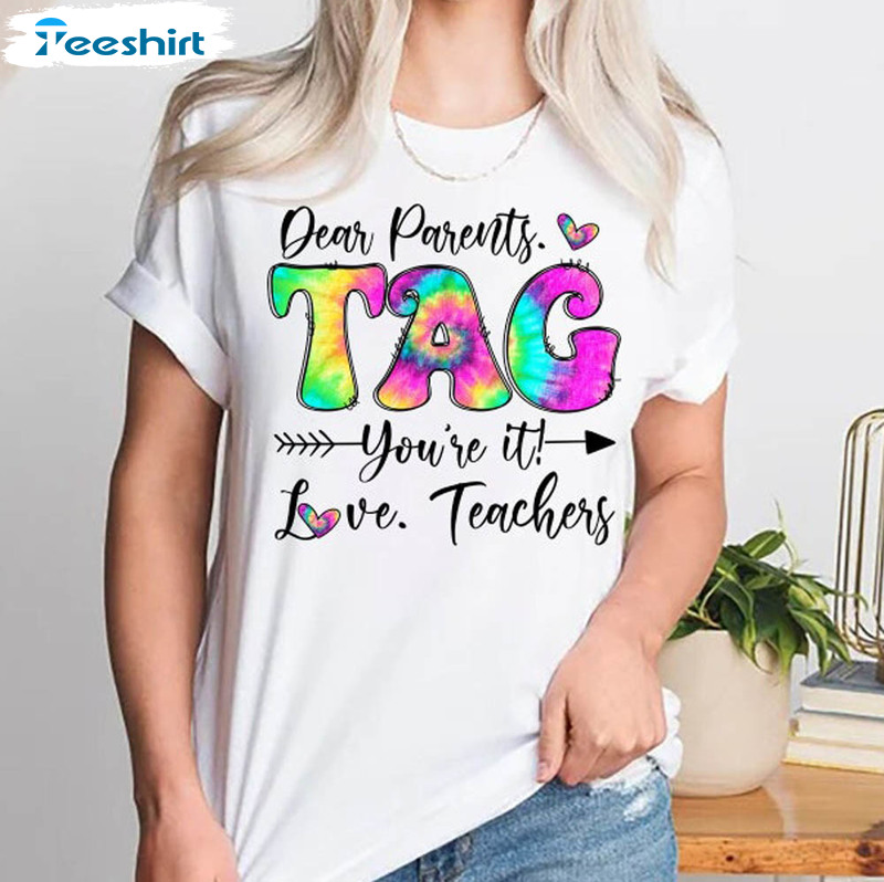 Last Day Of School Teacher Shirt, Colorful Love Teachers Short Sleeve Tee Tops