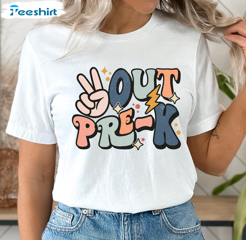 Peace Out Pre K Cute Shirt, Last Day Of School Short Sleeve Unisex T-shirt