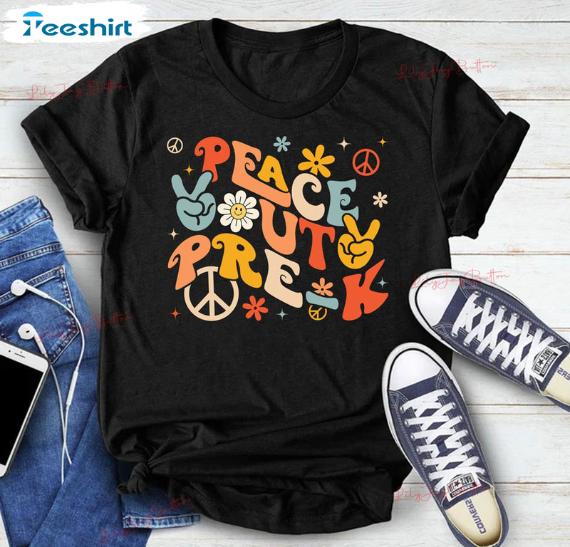 Peace Out Pre-k Shirt, Pre K Squad Crew Unisex T-shirt Short Sleeve