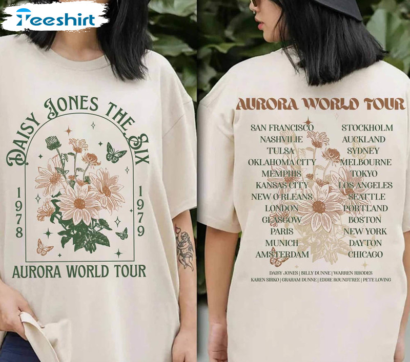Vintage Daisy Jones And The Six Aurora Concert Shirt, Wildflower Aurora Concert Tank Top Sweater