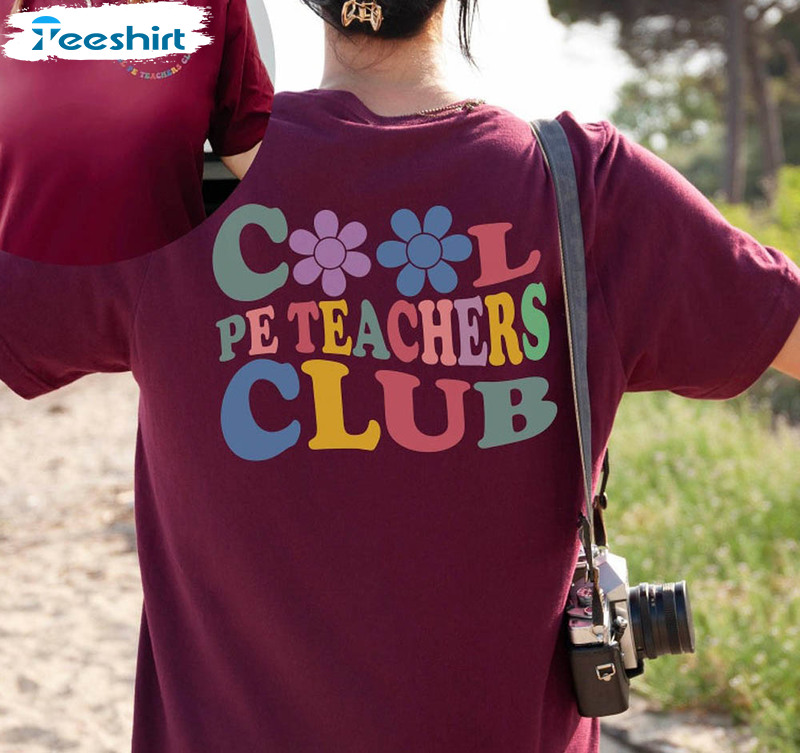 Cool Teachers Club Shirt, Vintage Flower Crewneck Long Sleeve