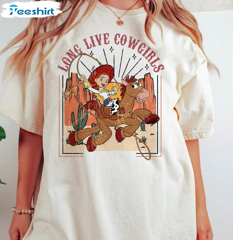 Vintage Disney Toy Story Jessie Shirt, Long Live Cowgirls Short Sleeve Tee Tops