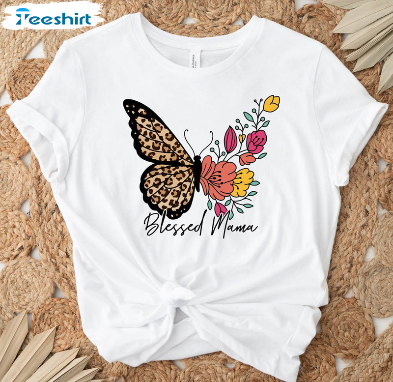 Butterfly Blessed Mama Shirt, Mothers Day Long Sleeve Sweatshirt