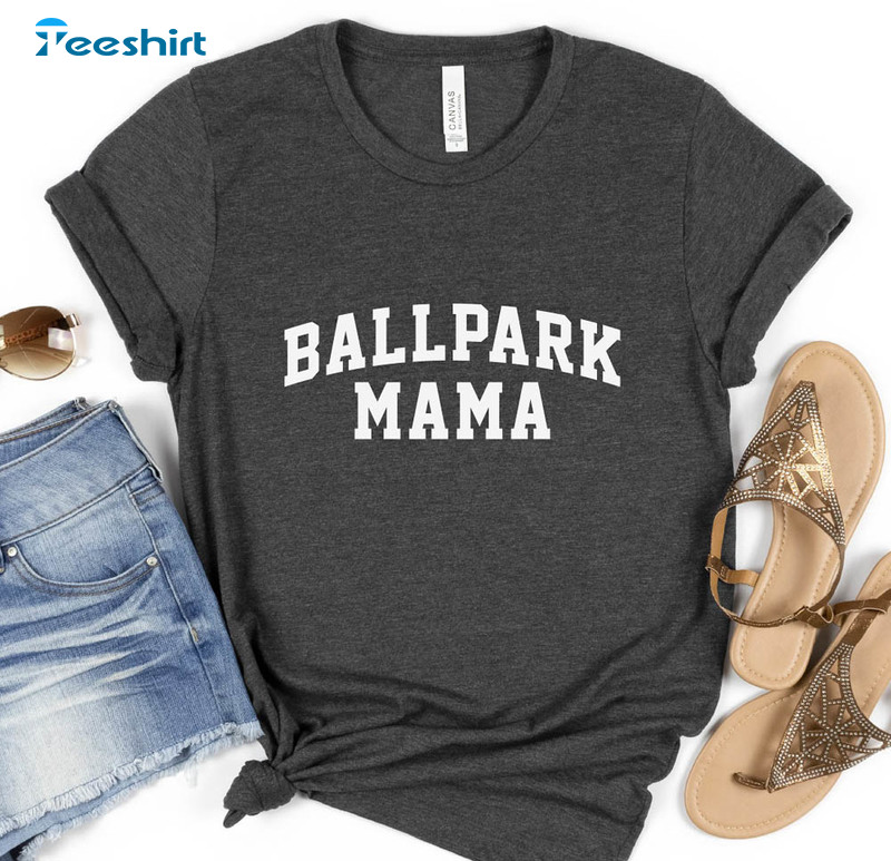 Ballpark Mama Vintage Shirt, Baseball Mom Unisex T-shirt Short Sleeve