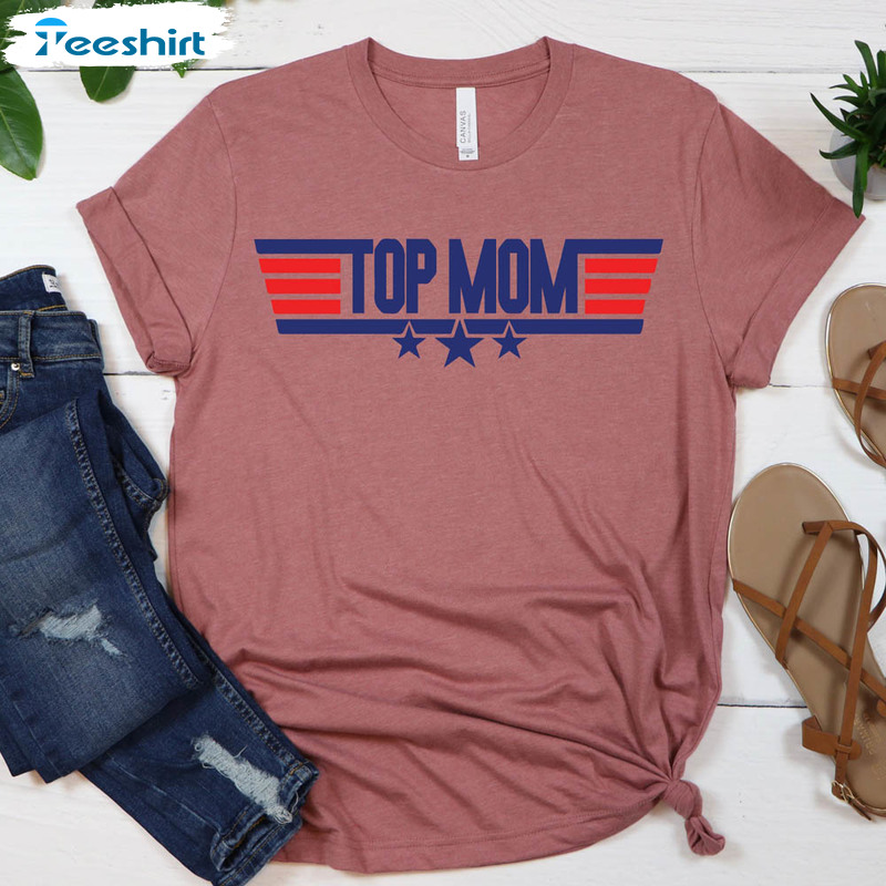 Top Mom Shirt, Best Mom Trendy Short Sleeve Crewneck