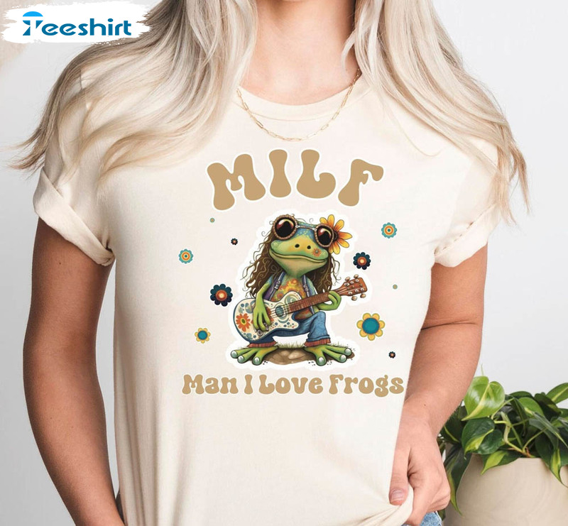 Retro Frog Cute Shirt, Funny Milf Froggy Unisex Hoodie Short Sleeve