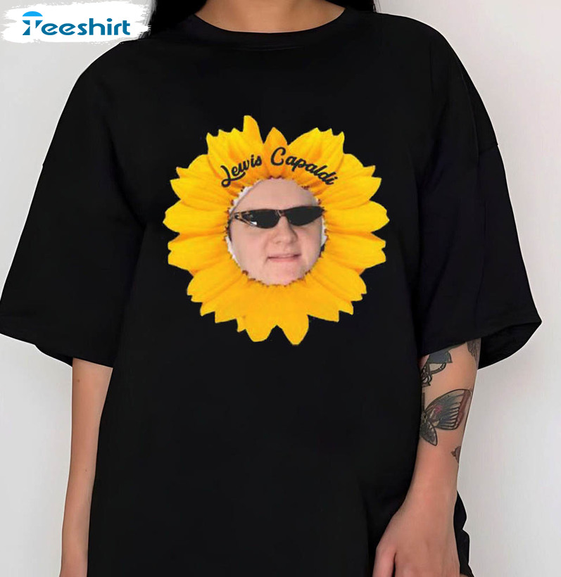 Sunflower Lewis Capaldi Shirt, Lewis Capaldi Band Long Sleeve Unisex Hoodie