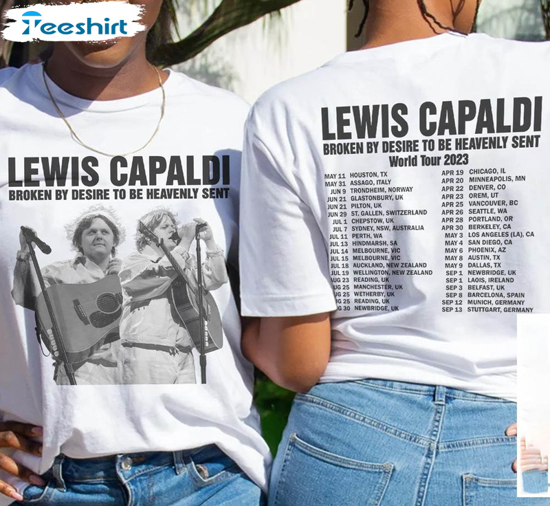 Lewis Capaldi Music Shirt , To Be Heavenly Sent Tour 2023 Short Sleeve Sweatshirt