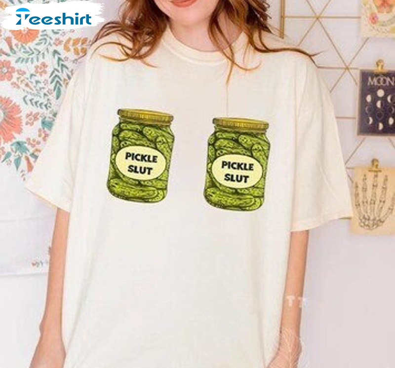 Vintage Canned Pickles Shirt, Canning Hot Peppers Trendy Unisex Hoodie Crewneck