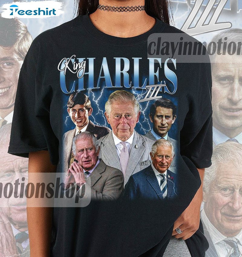 King Charles Iii Shirt, King Charles Coronation Vintage Unisex T-shirt Crewneck