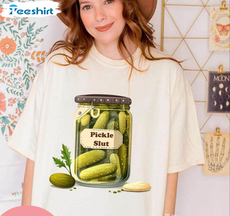 Funny Pickle Slut Shirt, Canning Hot Peppers Short Sleeve Sweatshirt