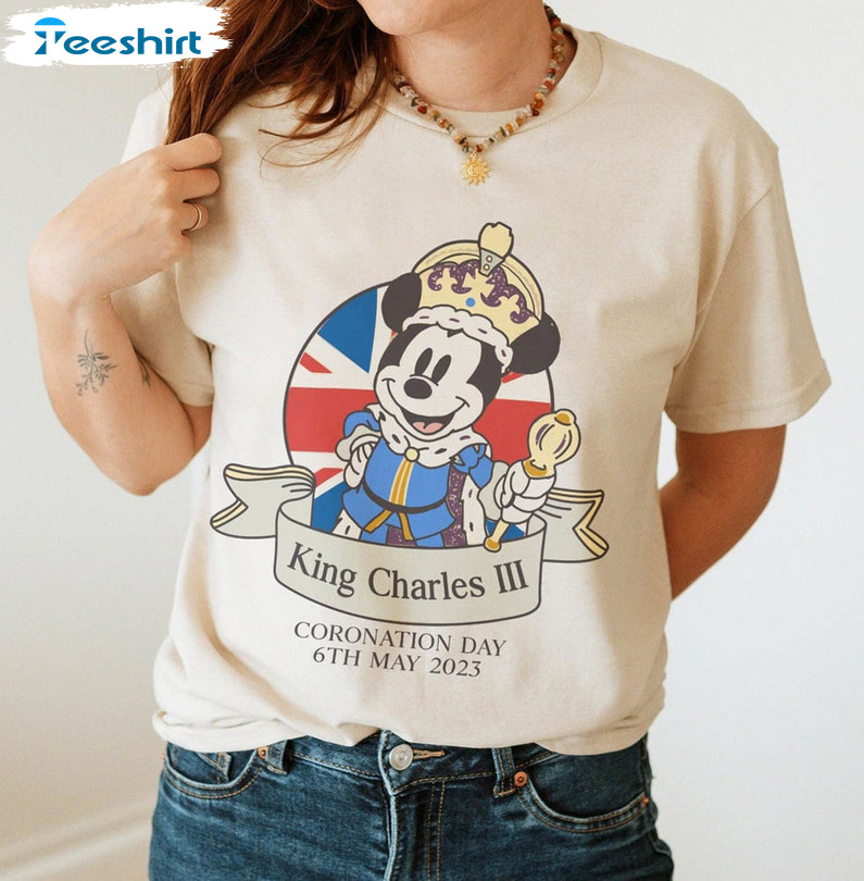 Mickey Mouse Coronation 2023 Shirt, King Charles III Coronation Sweater Short Sleeve