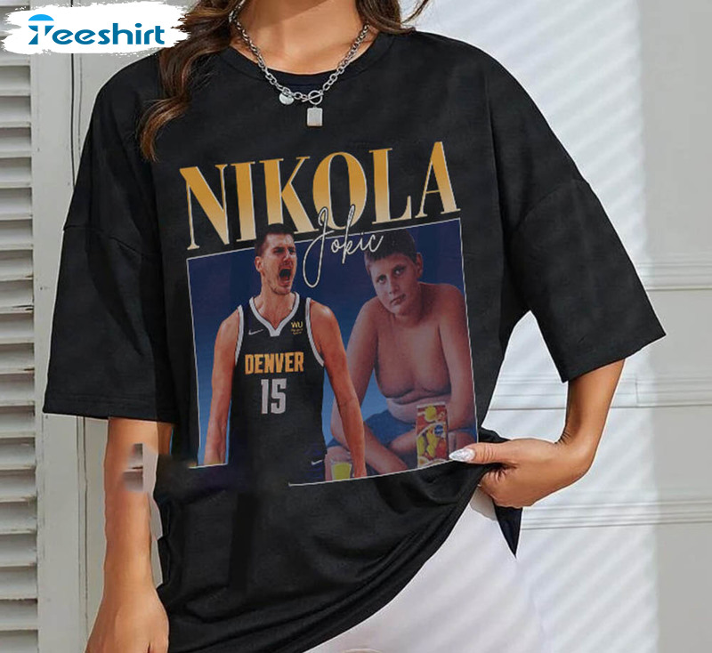 Nikola Jokic Basketball Denver Nuggets Classic 90s Graphic T-Shirt