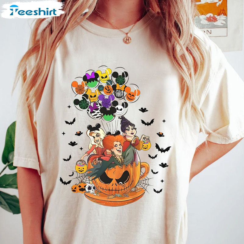 Hocus Pocus Teacup Balloon Shirt, Sanderson Sisters Sweatshirt, Disney Witch Short Sleeve