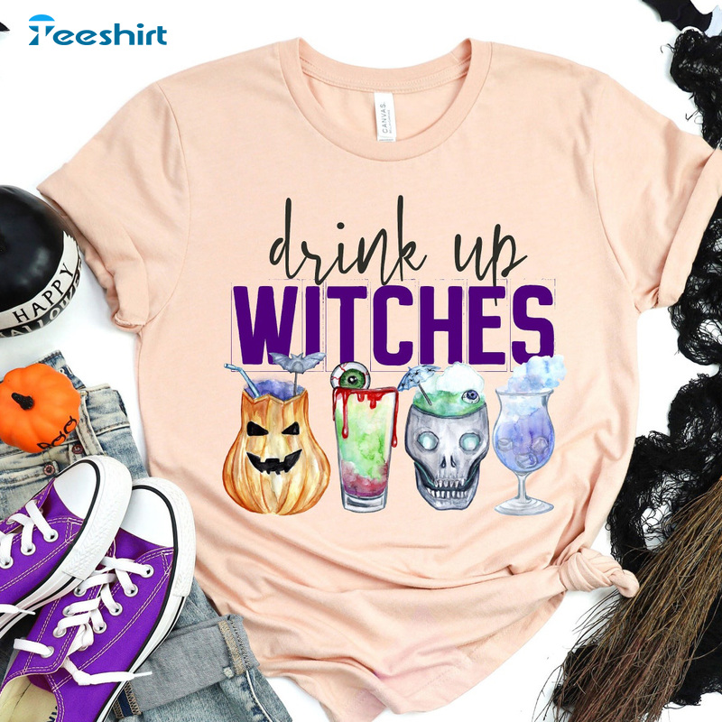 Up Witches Shirt, Halloween Party Sweatshirt, Pumpkin And Skull Scary Trending Hoodie Shirt