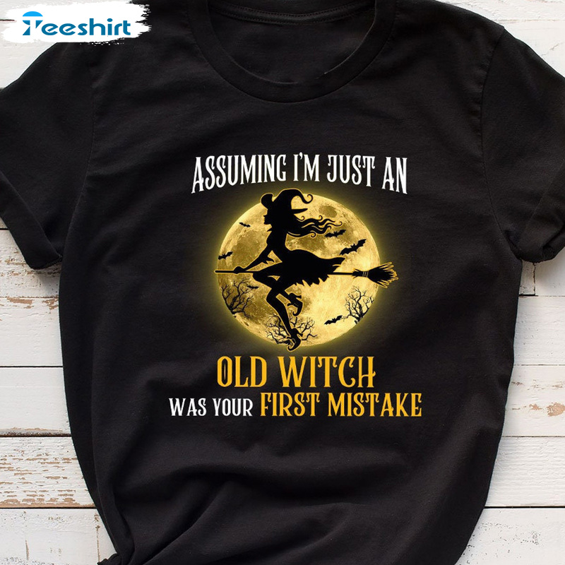 Cute Witch Halloween Shirt, Funny Broomstick Unisex Hoodie, Fall Long Sleeve For Woman