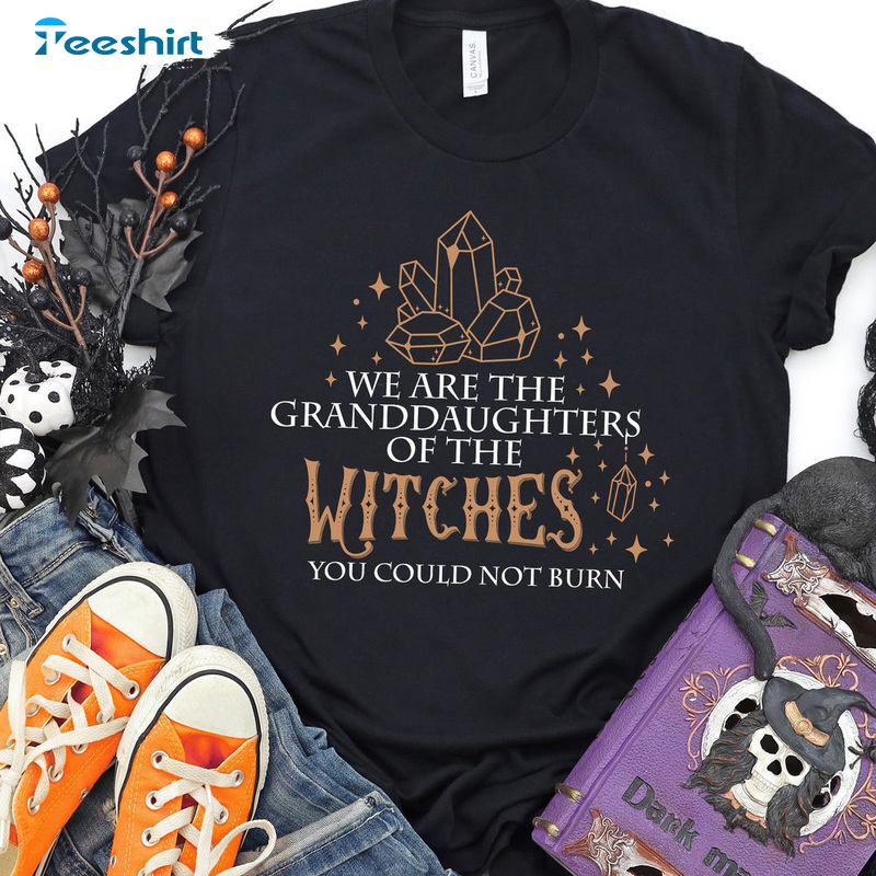 Granddaughters Of The Witches Tee Tops, Halloween Witch Hoodie For Girl, Classic Sweatshirt Design For Halloween