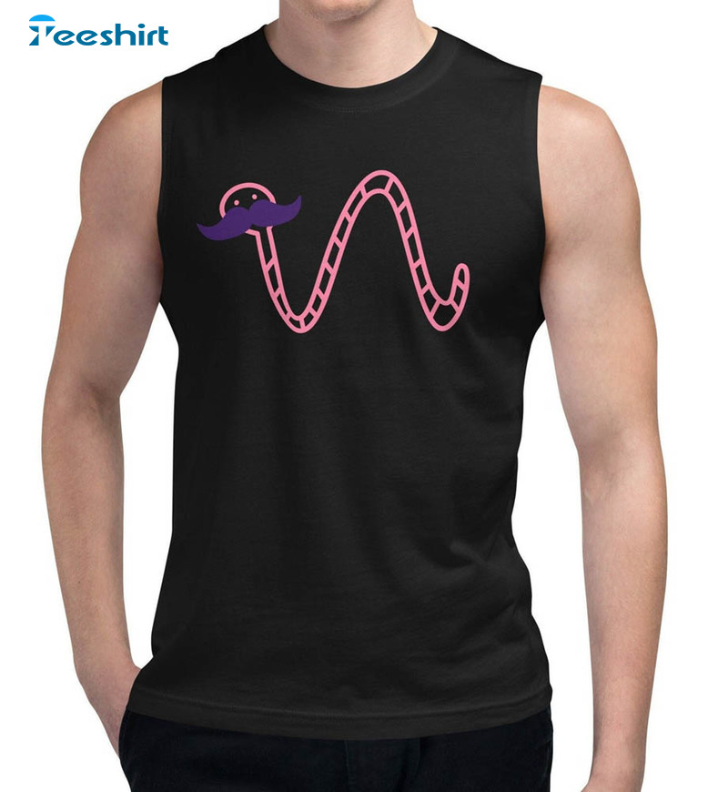 Worm With A Mustache Muscle Funny Shirt For Men Women