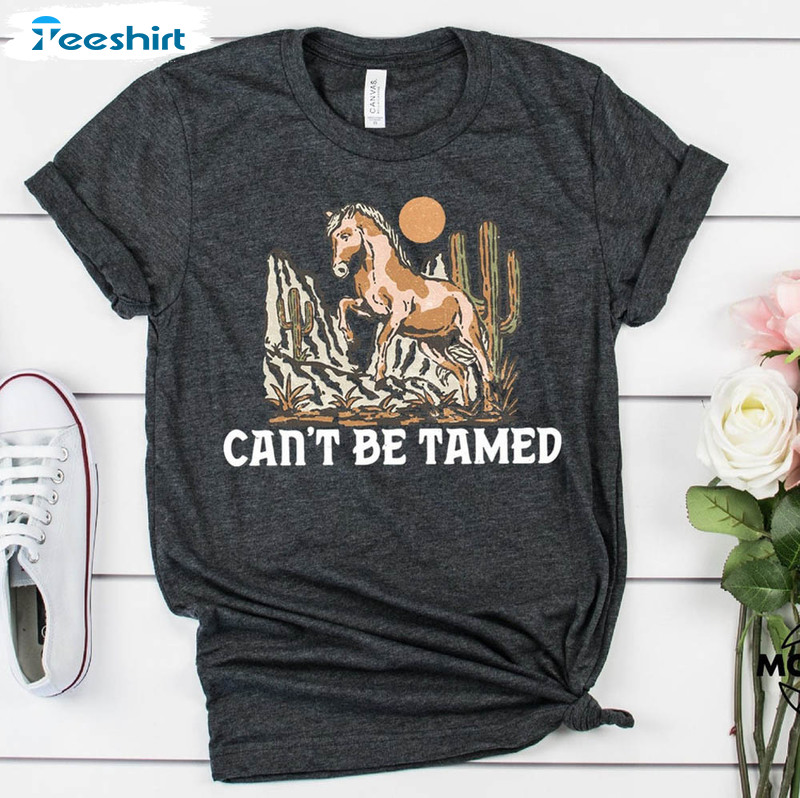 Cant Be Tamed Retro Western Rodeo Shirt