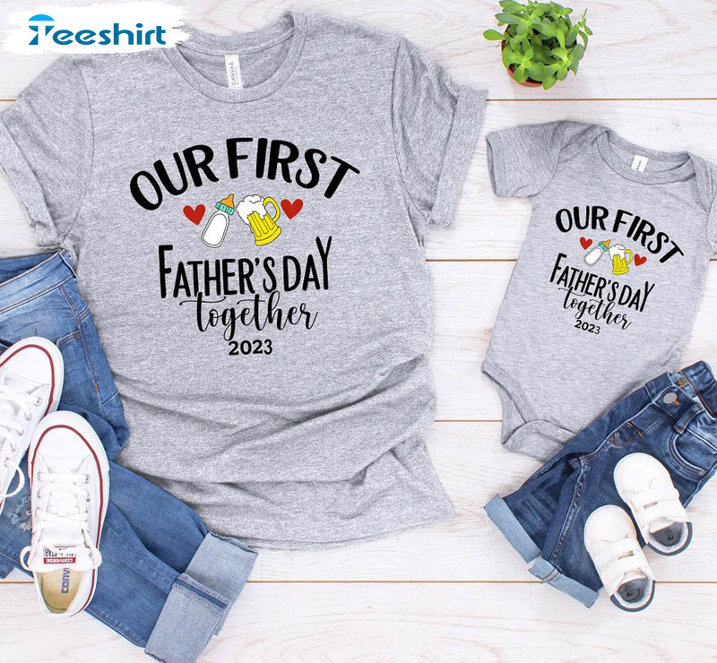 Cute Our First Father's Day Matching Shirt